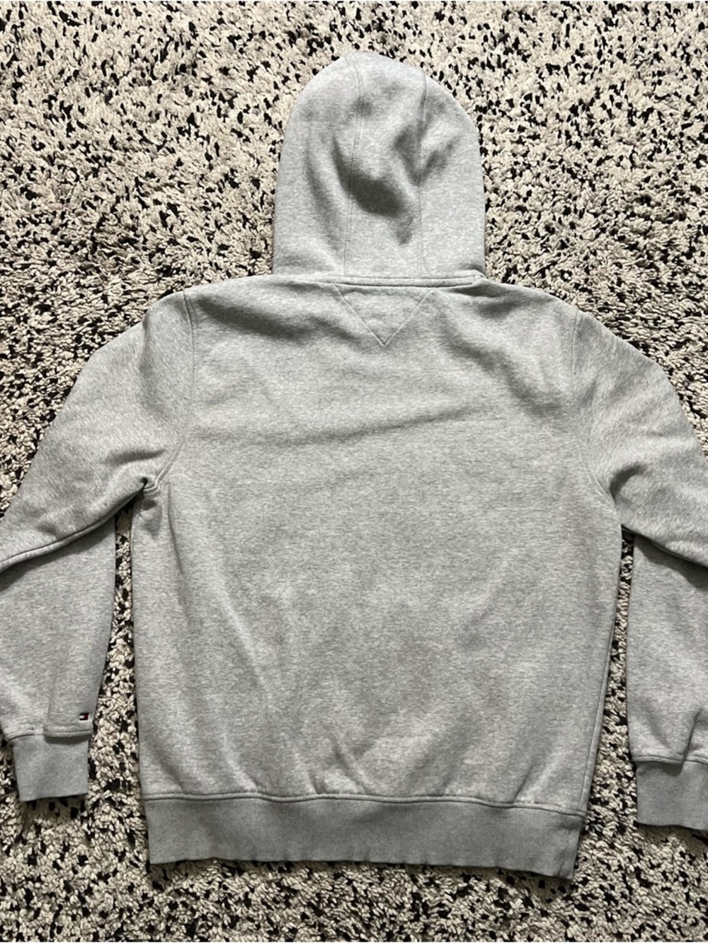 Tommy Hilfiger Hoodie Grey Pullover Spellout Logo Men’s Size XL - Picture 15 of 15